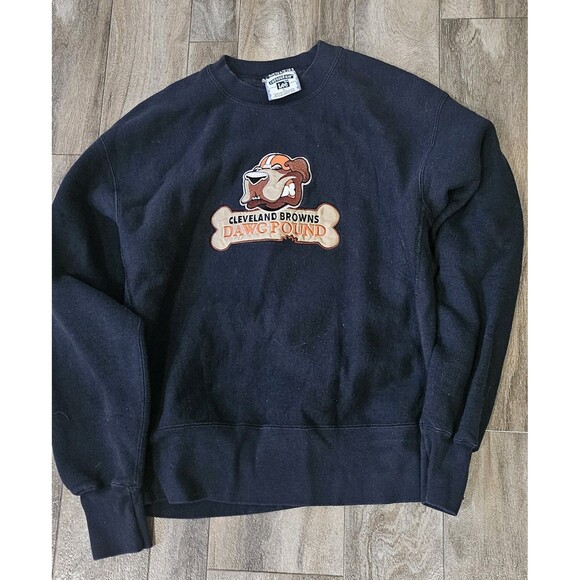 VTG Lee Crossgrain NFL Cleveland Browns Dawg Pound Embroidered Sweatshirt, Men L - Picture 1 of 5
